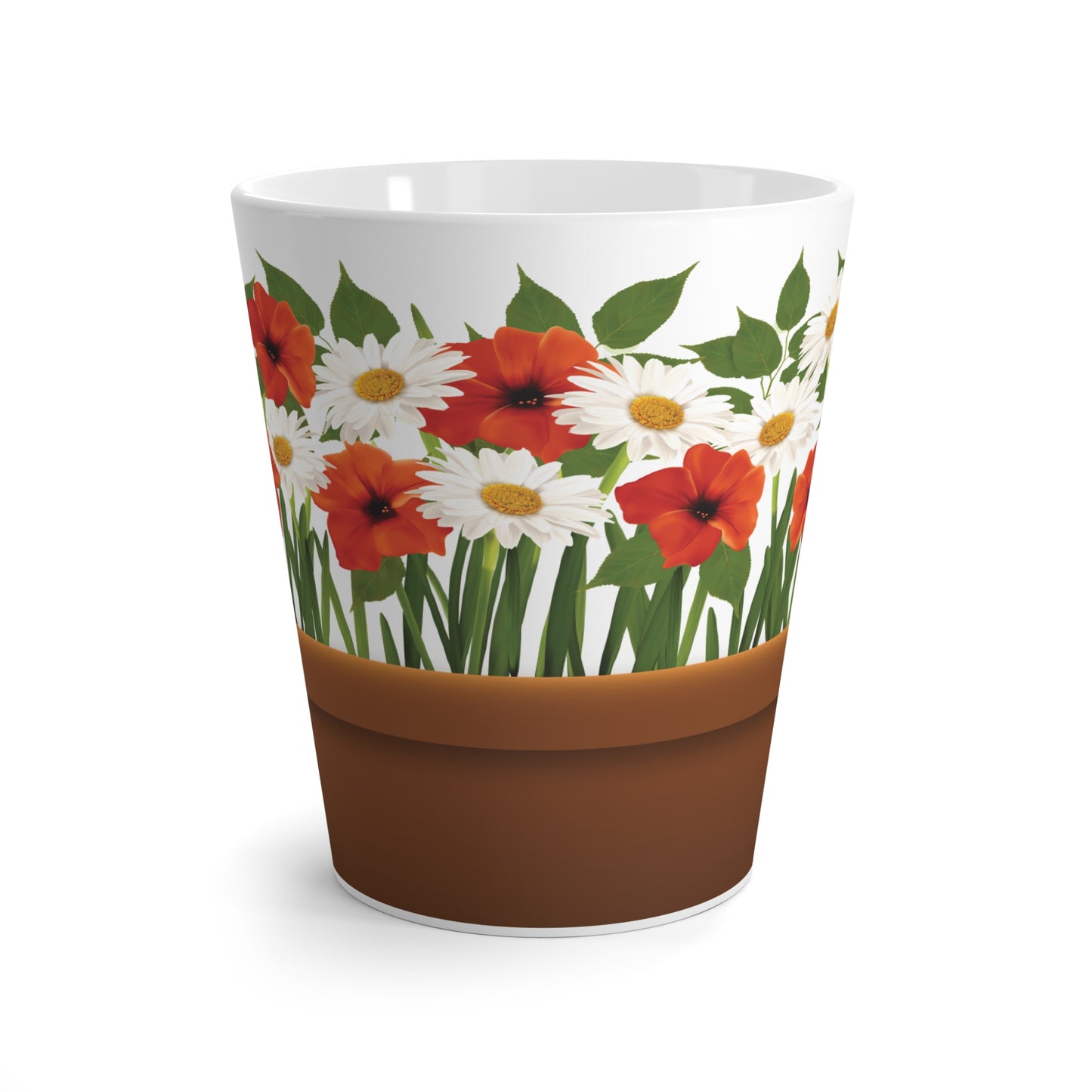 White Daisy Latte Mug