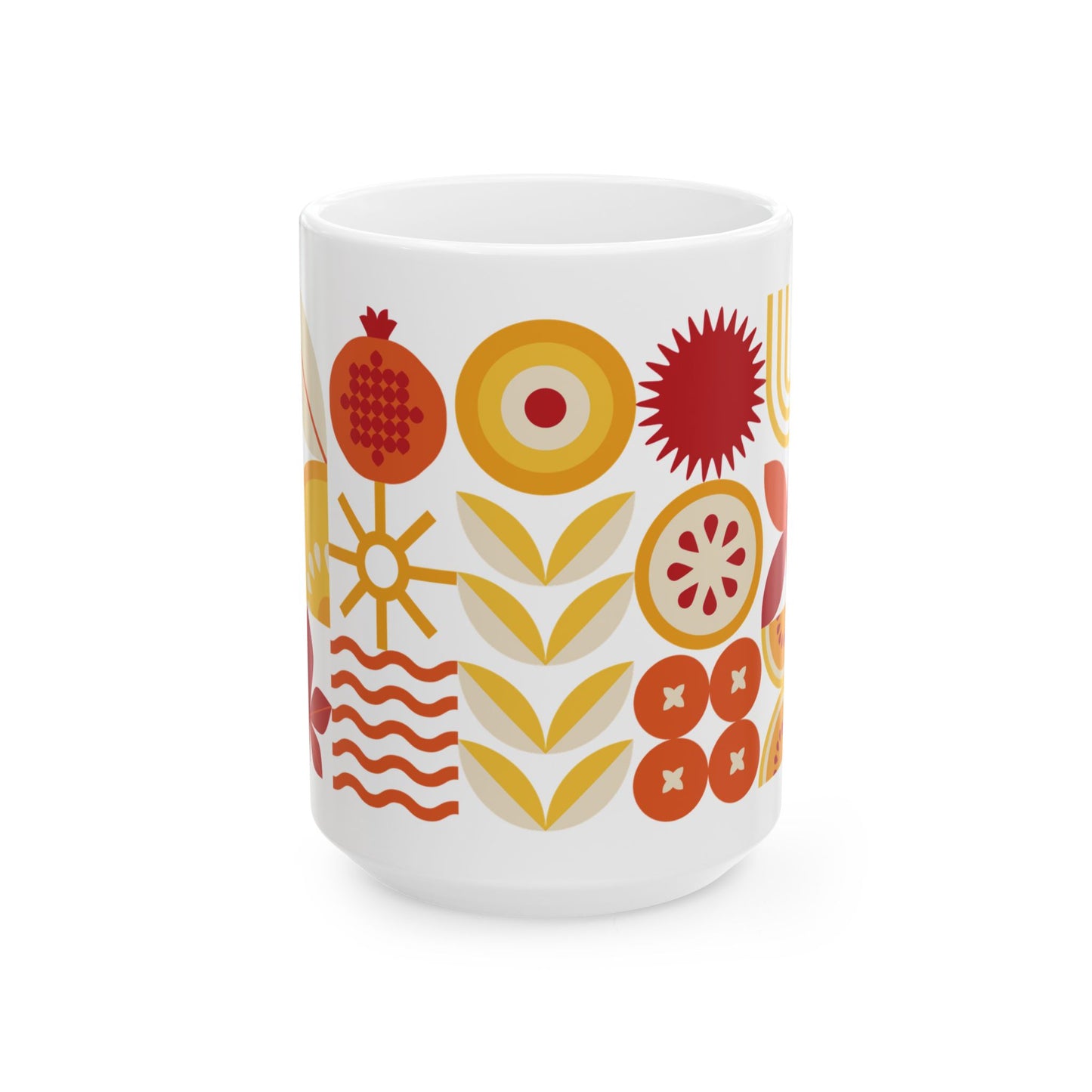 Orange Geometric Ceramic Mug