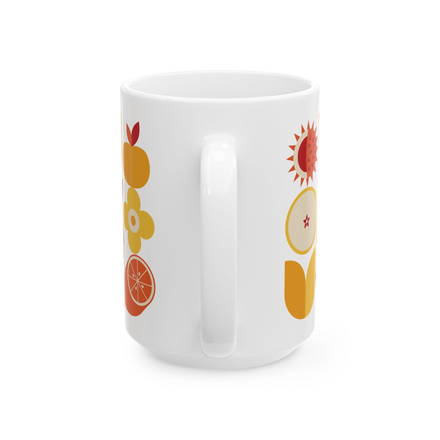 Orange Geometric Ceramic Mug