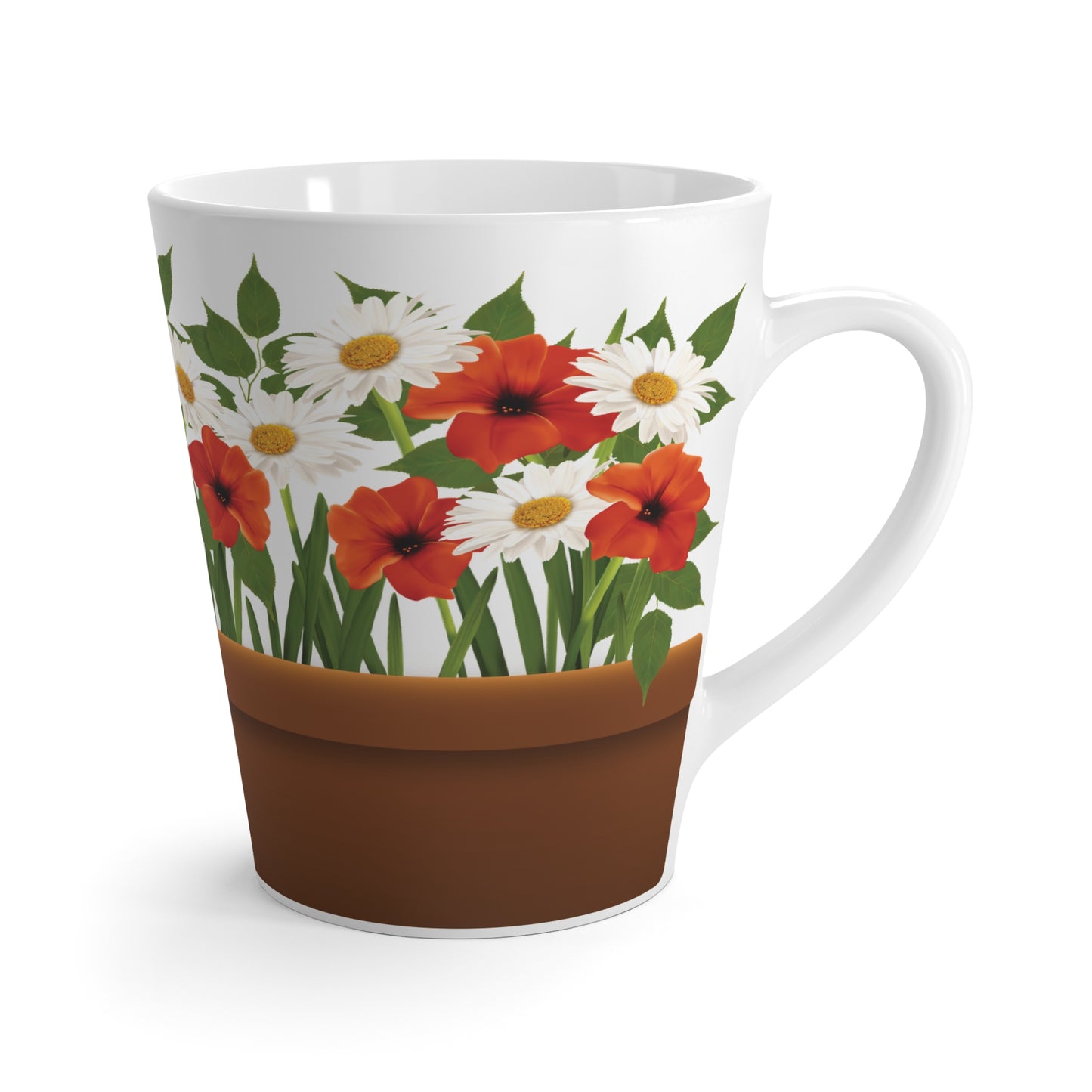 White Daisy Latte Mug