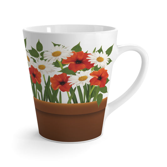 White Daisy Latte Mug