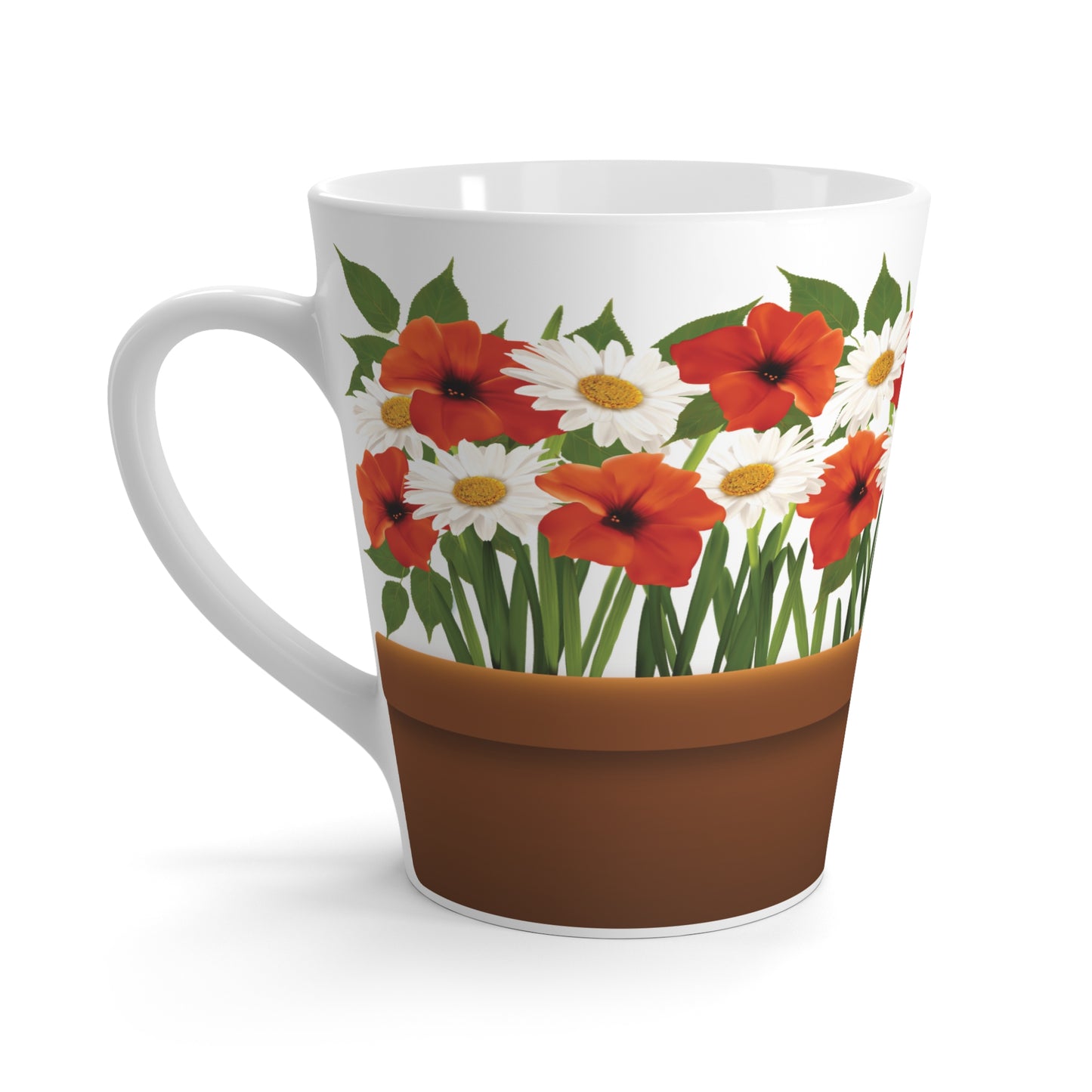 White Daisy Latte Mug