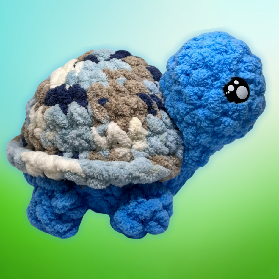 PanzyPuff Blue Tie-Dye Turtle