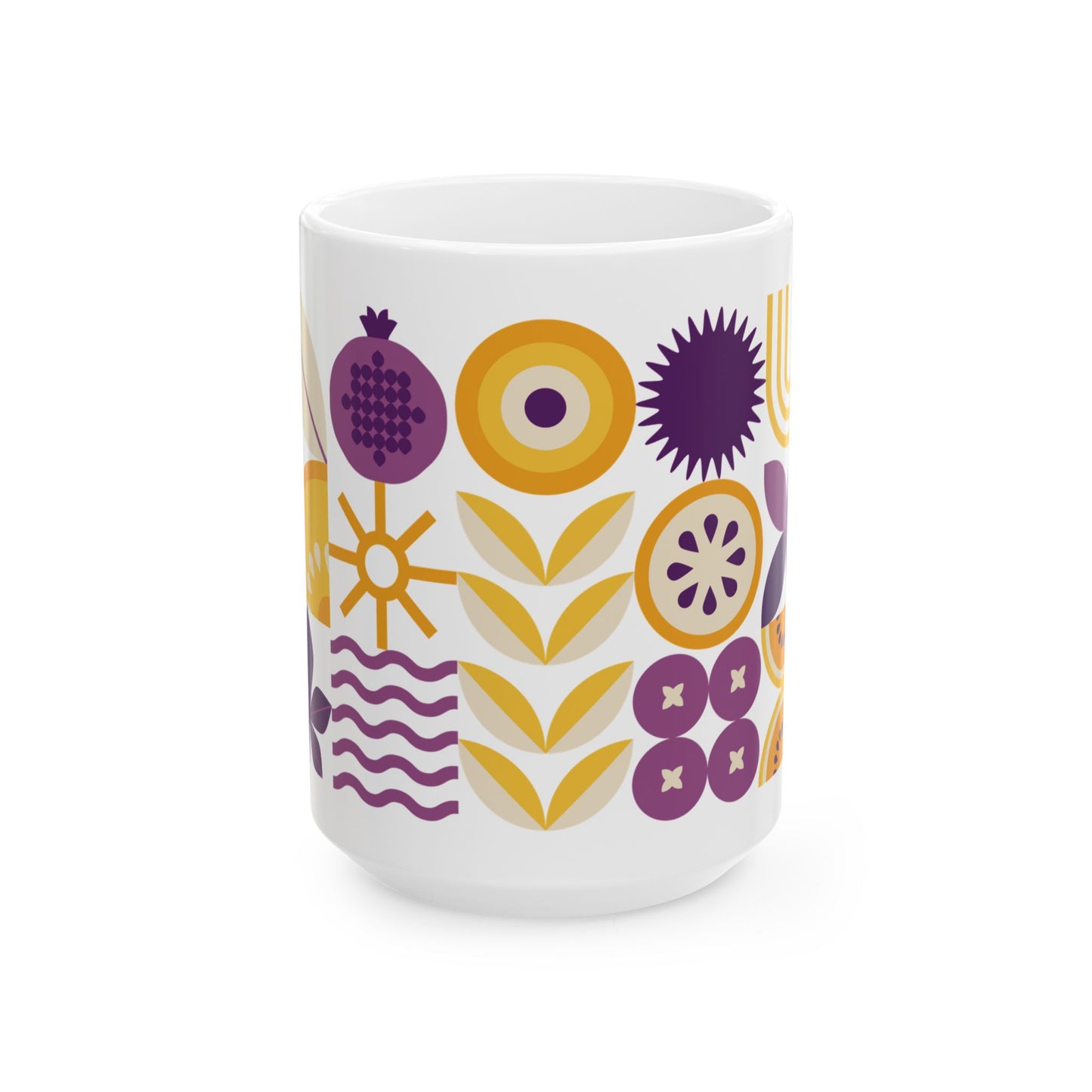 Purple Geometric Ceramic Mug