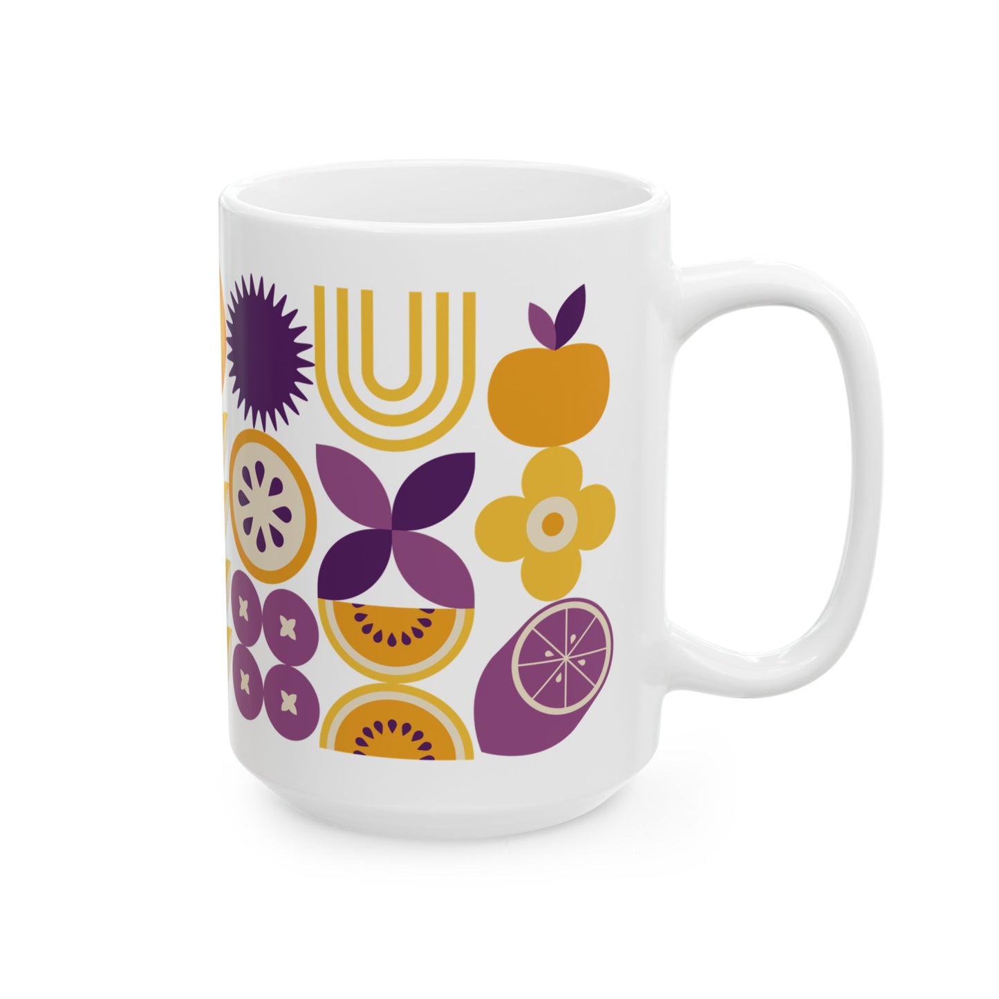 Purple Geometric Ceramic Mug