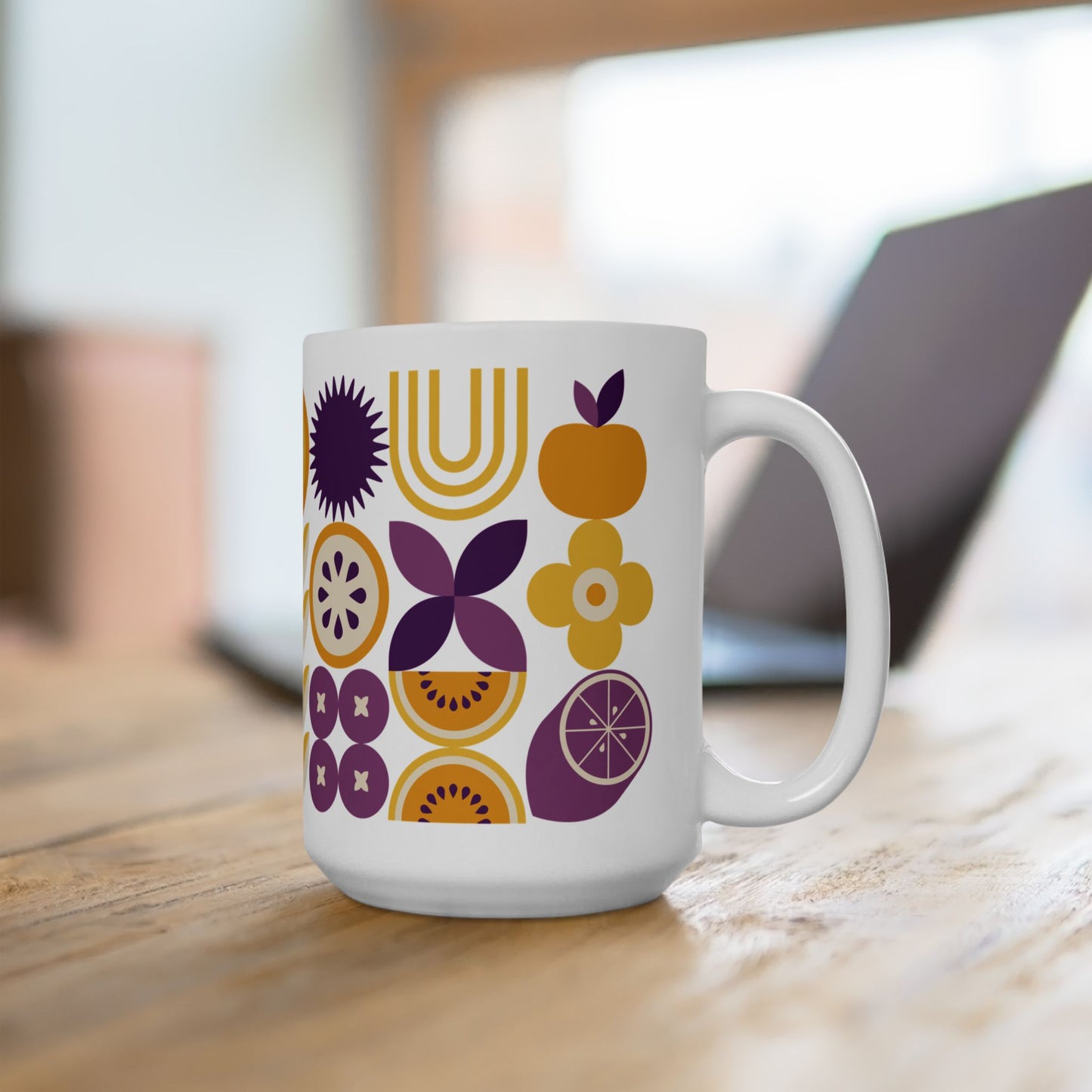 Purple Geometric Ceramic Mug